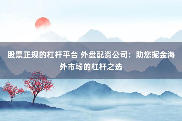 股票正规的杠杆平台 外盘配资公司：助您掘金海外市场的杠杆之选