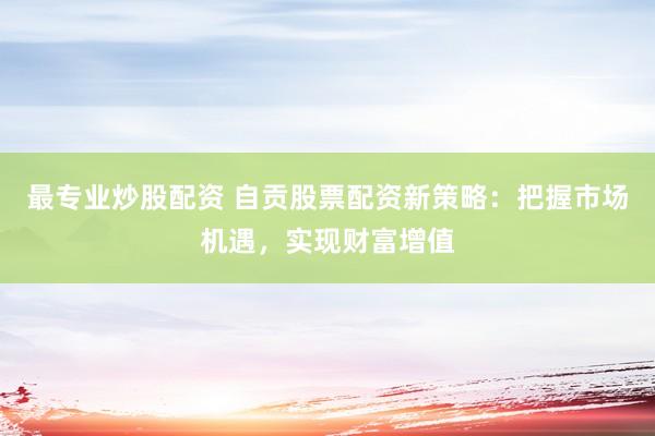 最专业炒股配资 自贡股票配资新策略：把握市场机遇，实现财富增值