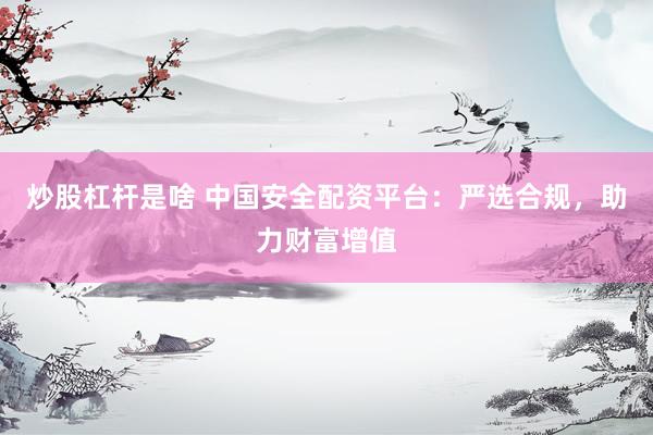 炒股杠杆是啥 中国安全配资平台：严选合规，助力财富增值