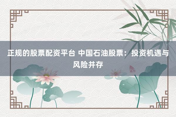 正规的股票配资平台 中国石油股票：投资机遇与风险并存