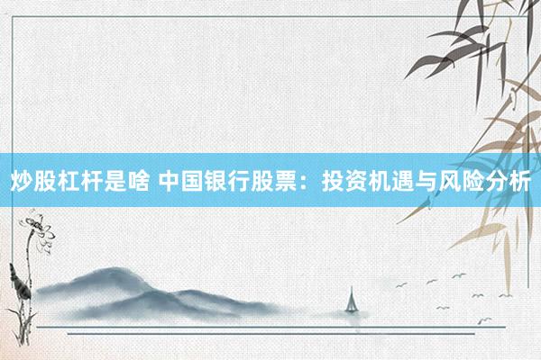 炒股杠杆是啥 中国银行股票：投资机遇与风险分析