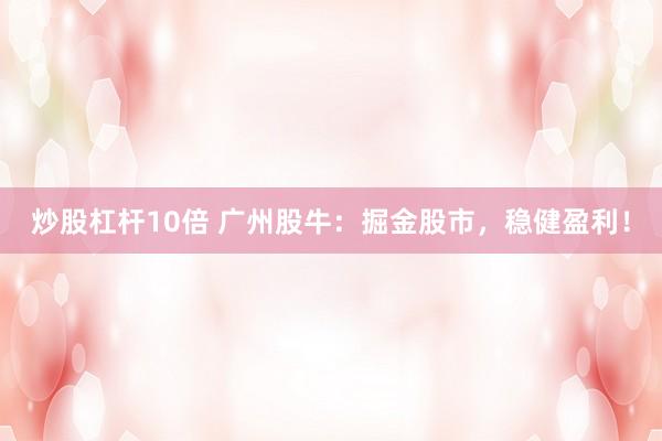 炒股杠杆10倍 广州股牛:掘金股市,稳健盈利!