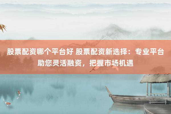 股票配资哪个平台好 股票配资新选择:专业平台助您灵活融资,把握市场机遇