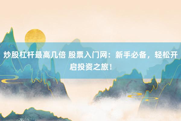 炒股杠杆最高几倍 股票入门网：新手必备，轻松开启投资之旅！