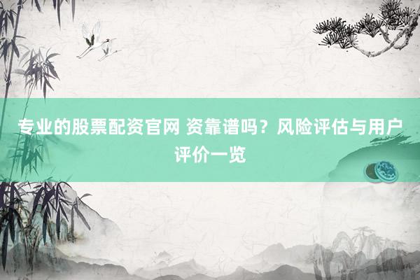 专业的股票配资官网 资靠谱吗？风险评估与用户评价一览