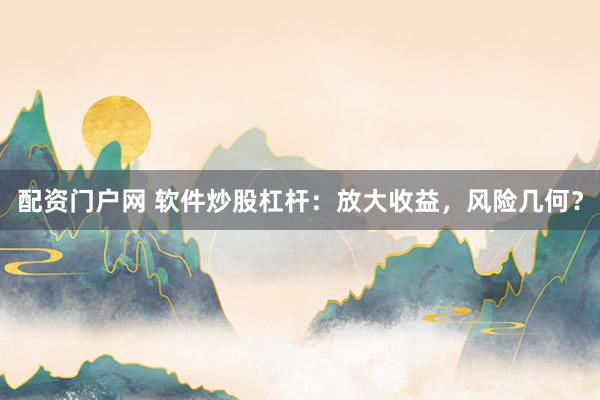 配资门户网 软件炒股杠杆：放大收益，风险几何？